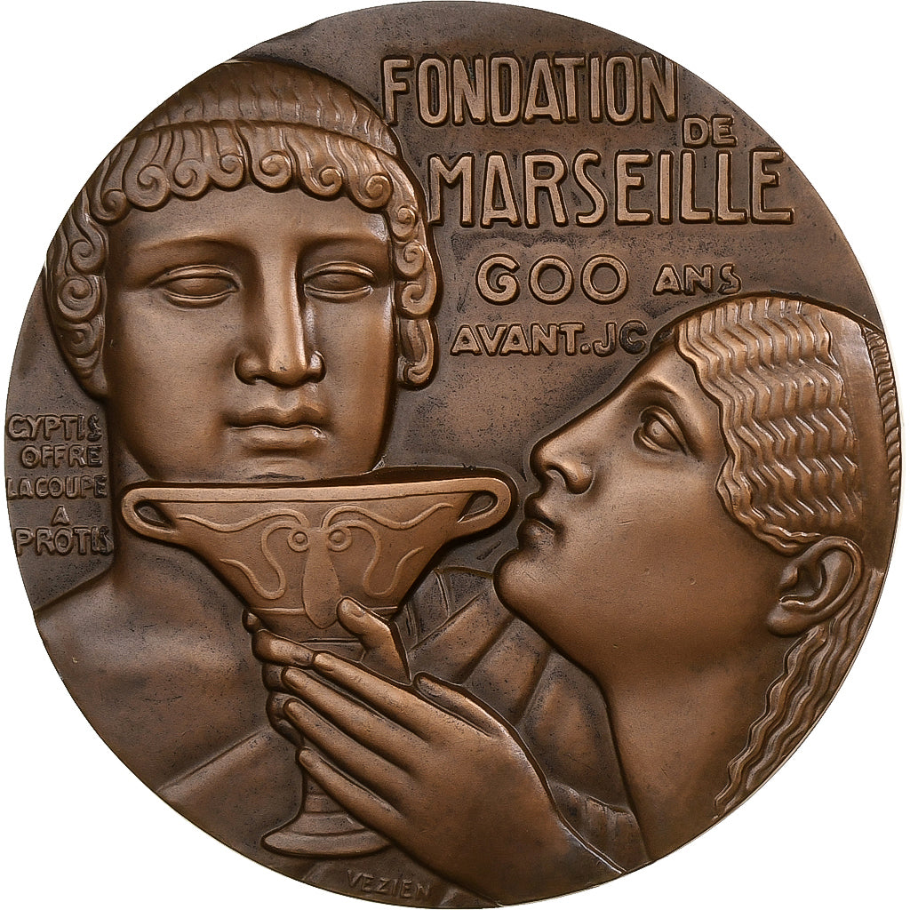 Francia, medaglia, Fondation de Marseille, 1970, Bronzo, Vezien, SPL-