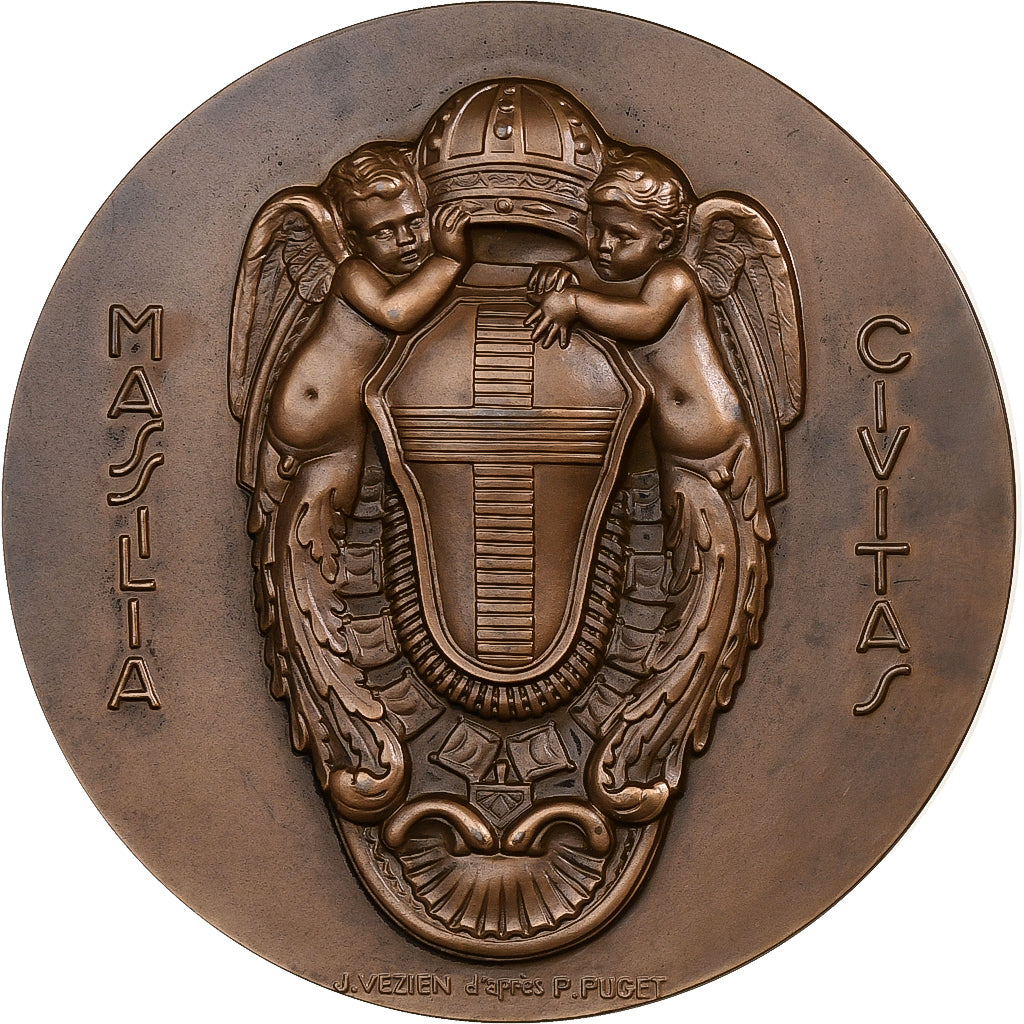 Francia, medaglia, Fondation de Marseille, 1970, Bronzo, Vezien, SPL-