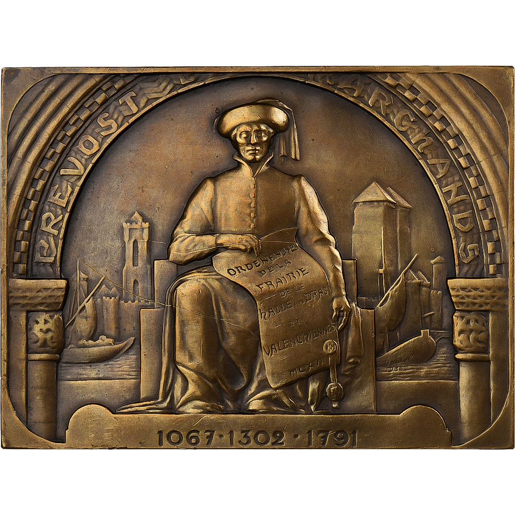 Francia, medalla, Chambre de Commerce de Valenciennes, 1930, Bronce, Dautel, EBC