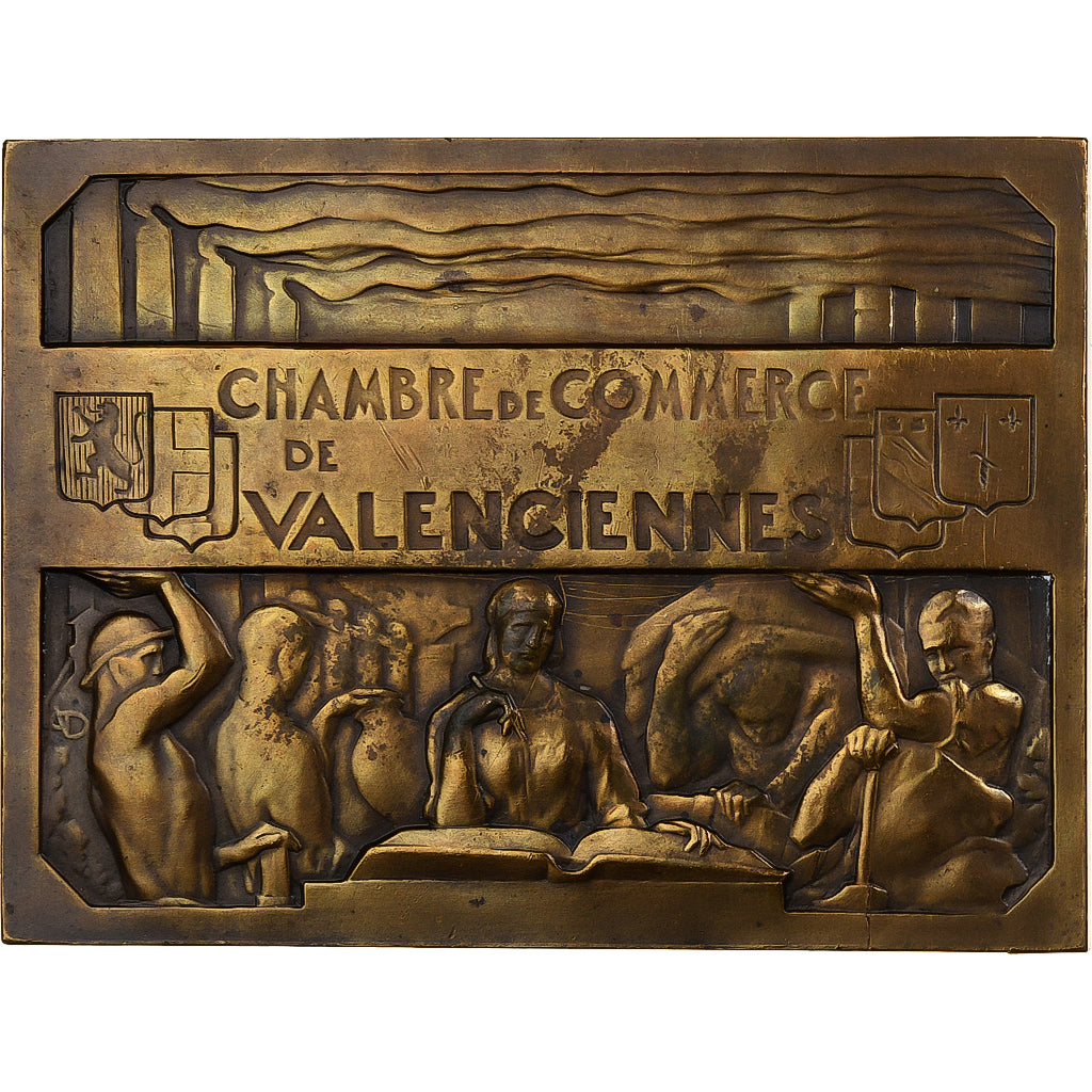 Francia, medalla, Chambre de Commerce de Valenciennes, 1930, Bronce, Dautel, EBC