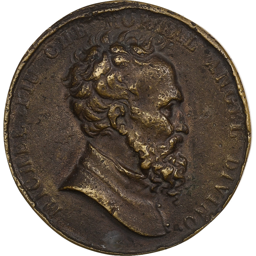 Italie, Médaille, Michel-Ange, Lys de Florence, Bronze, TTB