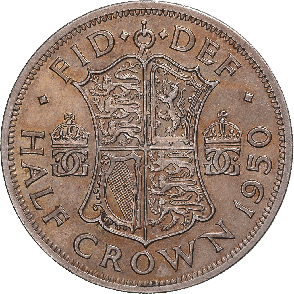 Moneda, Gran Bretaña, 1/2 Crown, 1950