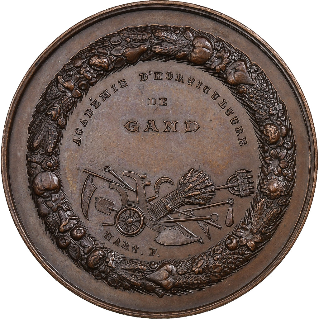 Belgio, medaglia, Léopold Ier, Académie d'horticulture de Gand, Rame, Hart