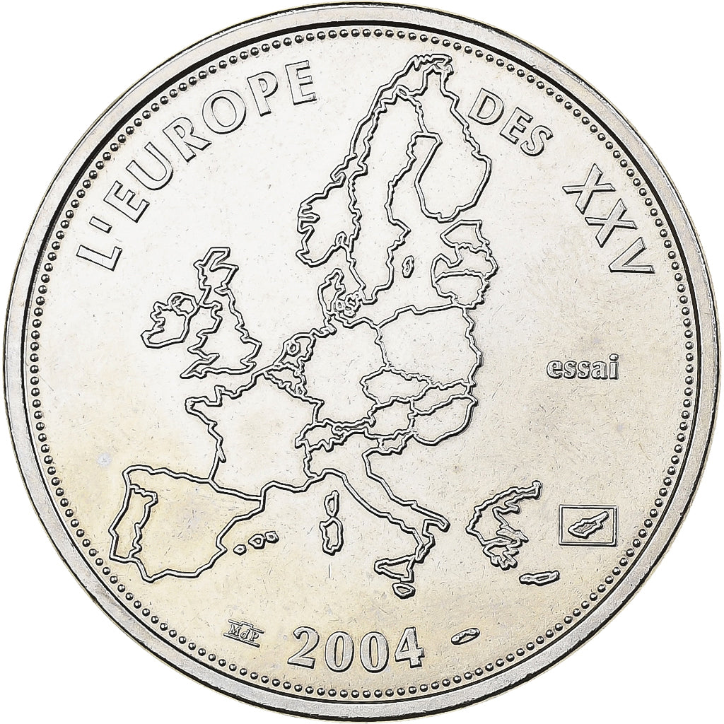 France, Medal, L'Europe des XXV, Essai, 2004, MDP, Copper-nickel, AU(55-58)
