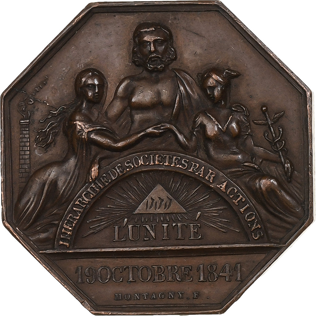 France, Medal, Comptoir de Cambrai, 1847, Copper, Montagny, AU(50-53)