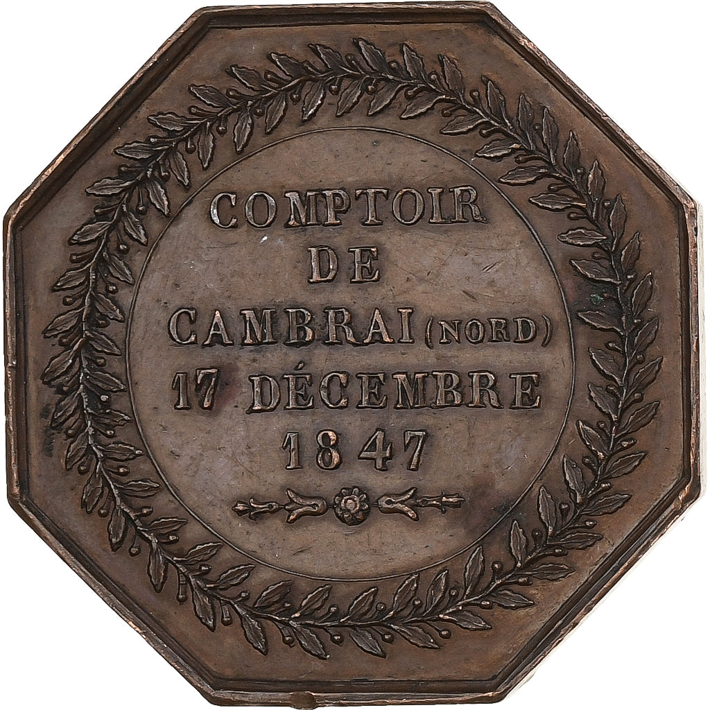 France, Medal, Comptoir de Cambrai, 1847, Copper, Montagny, AU(50-53)