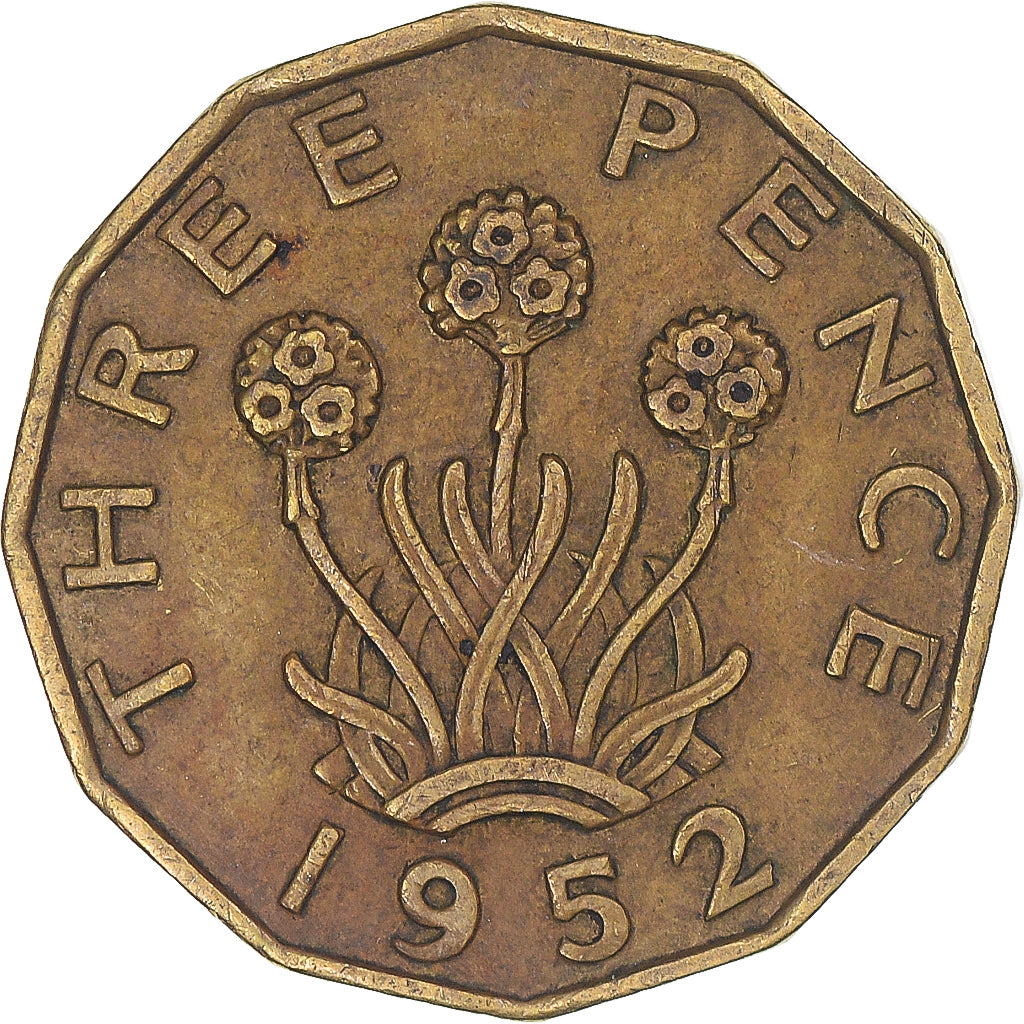Coin, Great Britain, 3 Pence, 1952