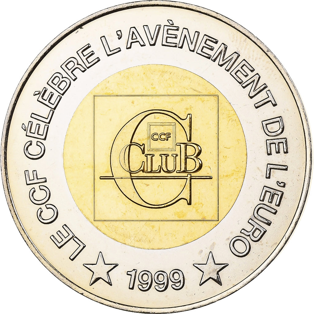 France, Medal, CCF, Avènement de l'Euro, 1999, Bimetallic, MS(63)