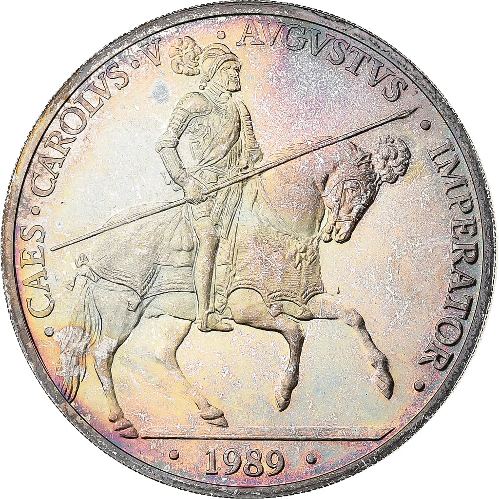 Spagna, 5 Ecu, Charles Quint, 1989, Madrid, Argento, SPL-