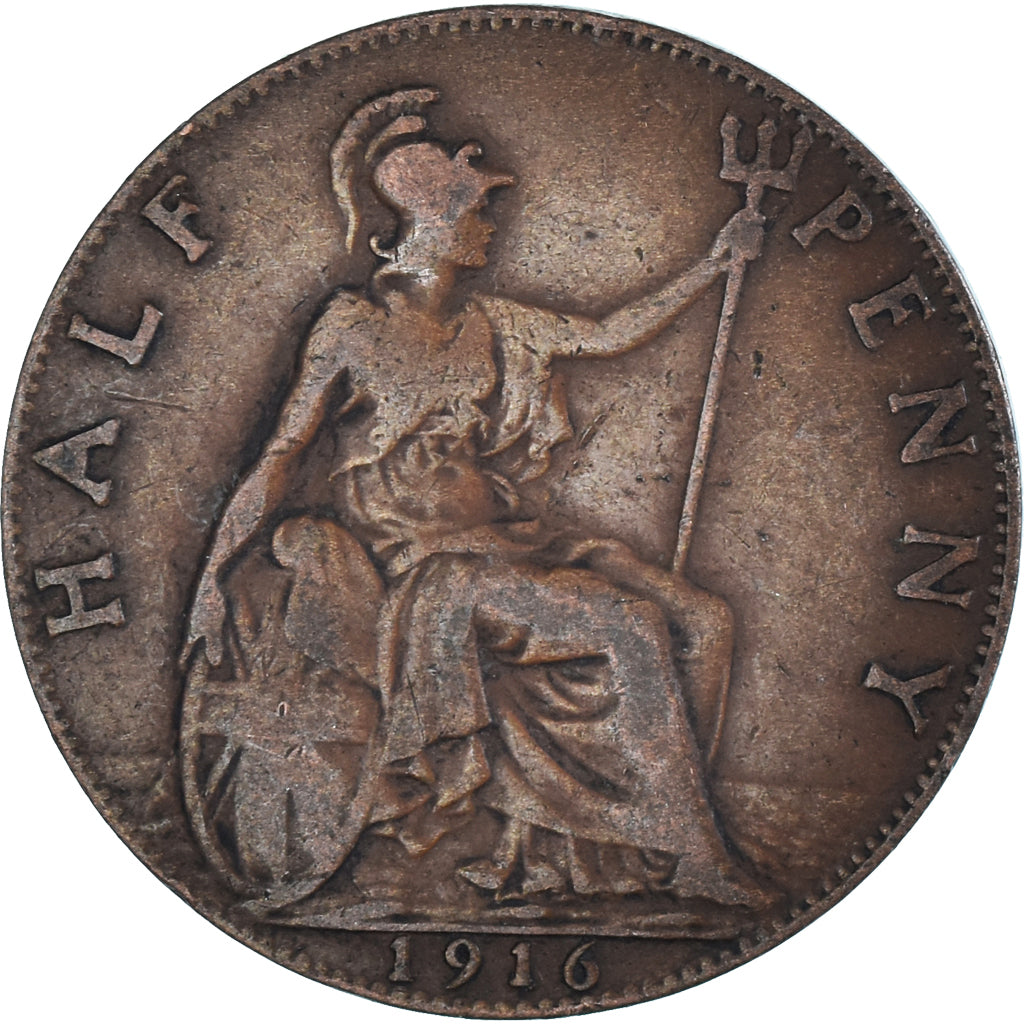 Moeda, Grã-Bretanha, 1/2 Penny, 1916