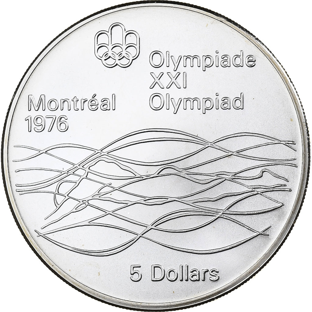 Canada, Elizabeth II, 5 Dollars, 1976 Olympics - Platform Diver, 1976, Ottawa