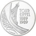 Frankreich, 5 Francs, Tour Eiffel, 1989, MDP, PP, Silber, STGL
