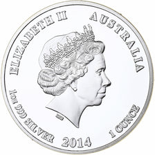 Australia, Elizabeth II, Dollar, Year of the Horse, 2014, Perth, Proof, Silver
