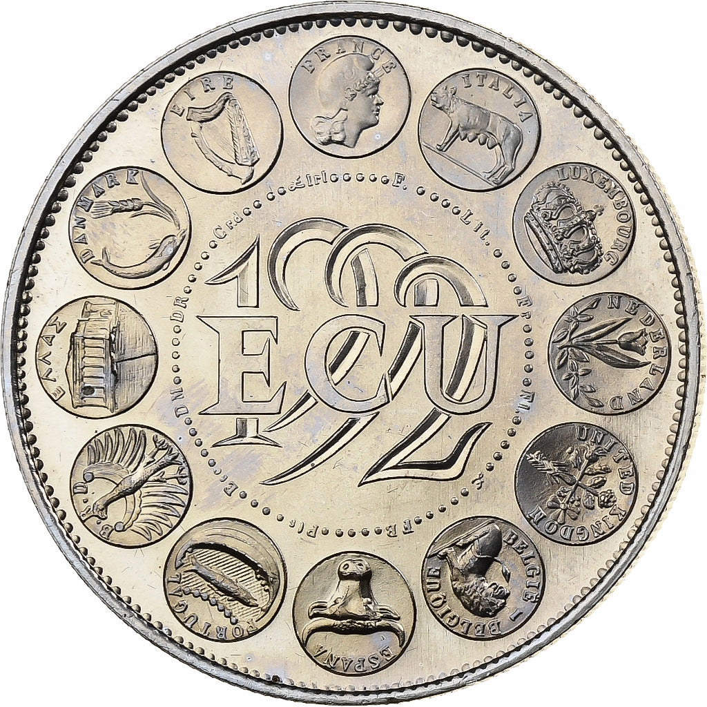 Frankreich, Medaille, Ecu Europa, 1992, MDP, Kupfer-Nickel, Rodier, UNZ