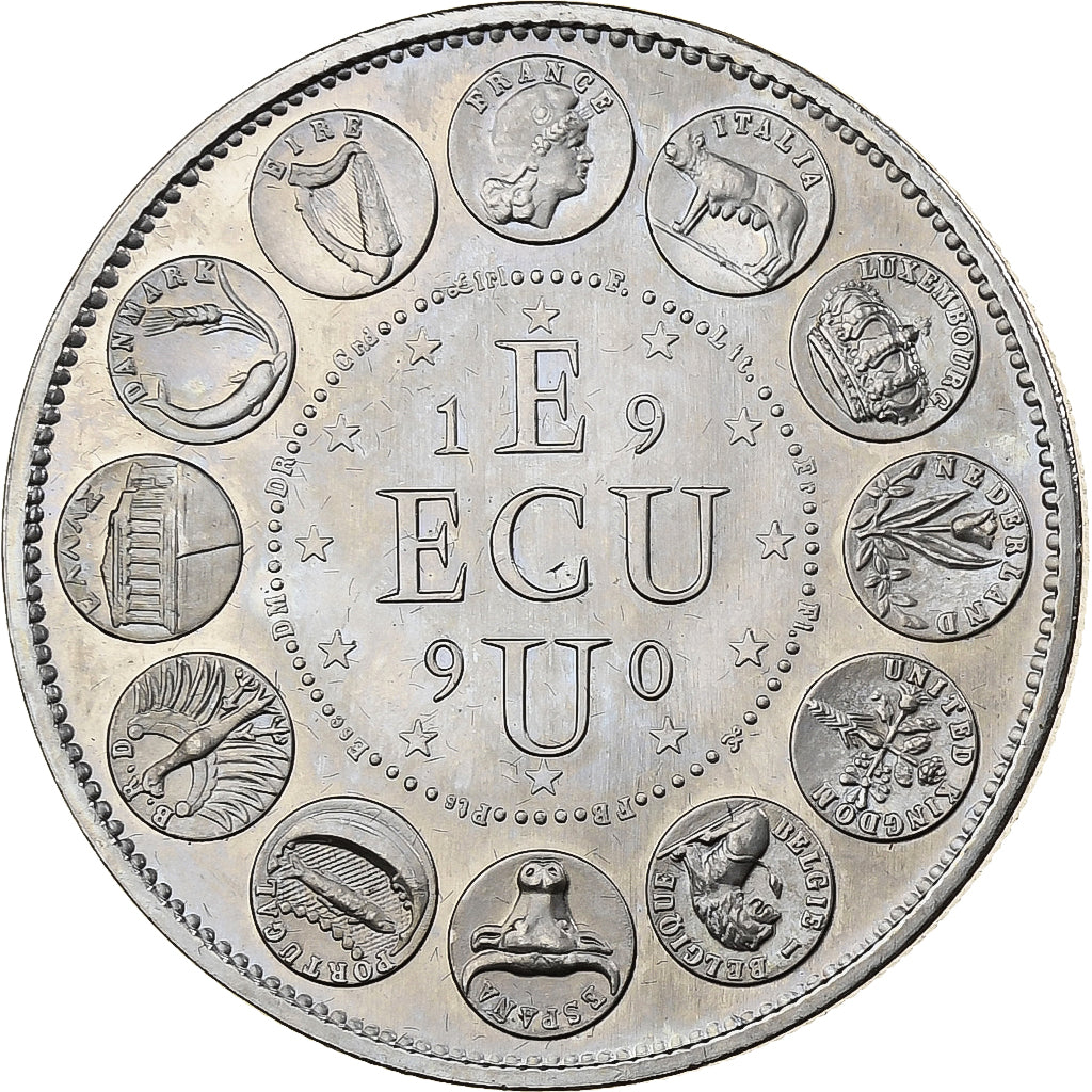 France, Medal, Ecu Europa, 1990, MDP, Copper-nickel, Rodier, MS(63)