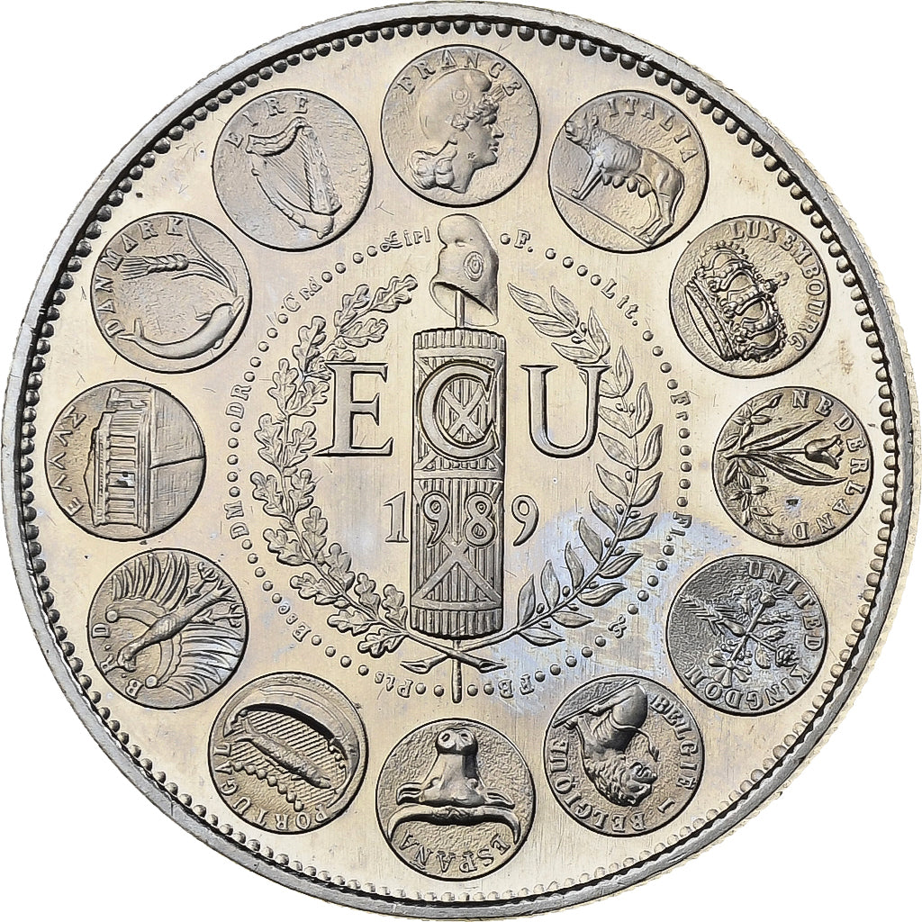 France, Medal, Ecu Europa, 1989, MDP, Copper-nickel, Rodier, MS(63)