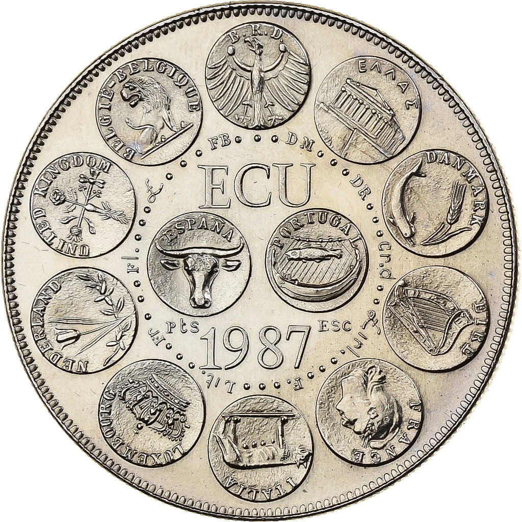 France, Medal, Ecu Europa, 1987, MDP, Copper-nickel, Rodier, MS(63)