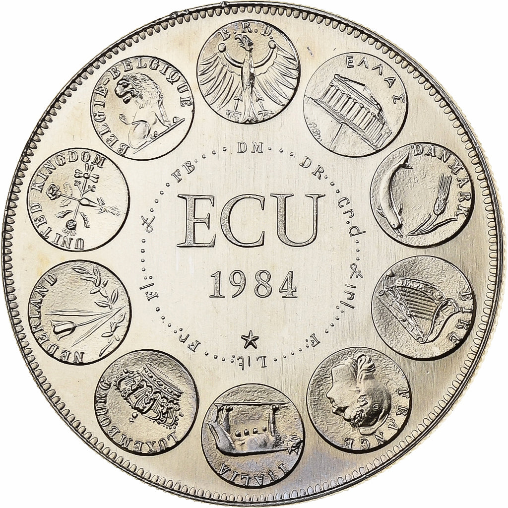 Francia, medaglia, Ecu Europa, 1984, MDP, Rame-nichel, Rodier, SPL