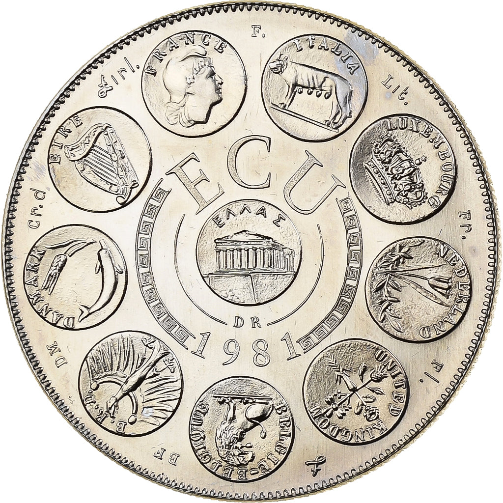 France, Medal, Ecu Europa, 1981, MDP, Copper-nickel, Rodier, MS(63)