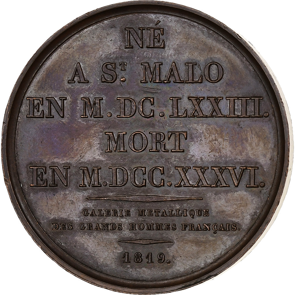 Francia, medaglia, René Duguay-Trouin, Galerie métallique, 1819, Rame, Caqué