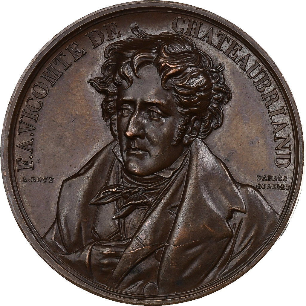France, Médaille, La Bretagne historique par Jules Janin, Chateaubriand, 1844