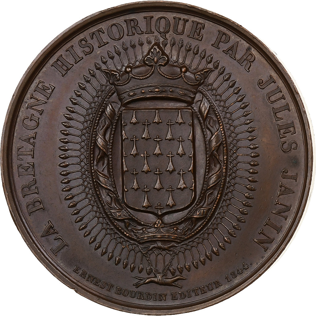 France, Médaille, La Bretagne historique par Jules Janin, Chateaubriand, 1844