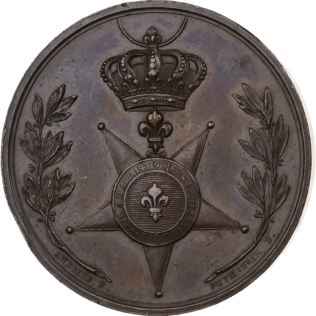 França, medalha, Louis XVIII, Fidélité et Dévouement, Croix de l'ordre du