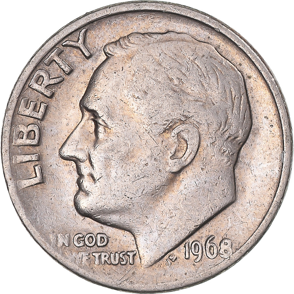 Moeda, Estados Unidos da América, Dime, 1968