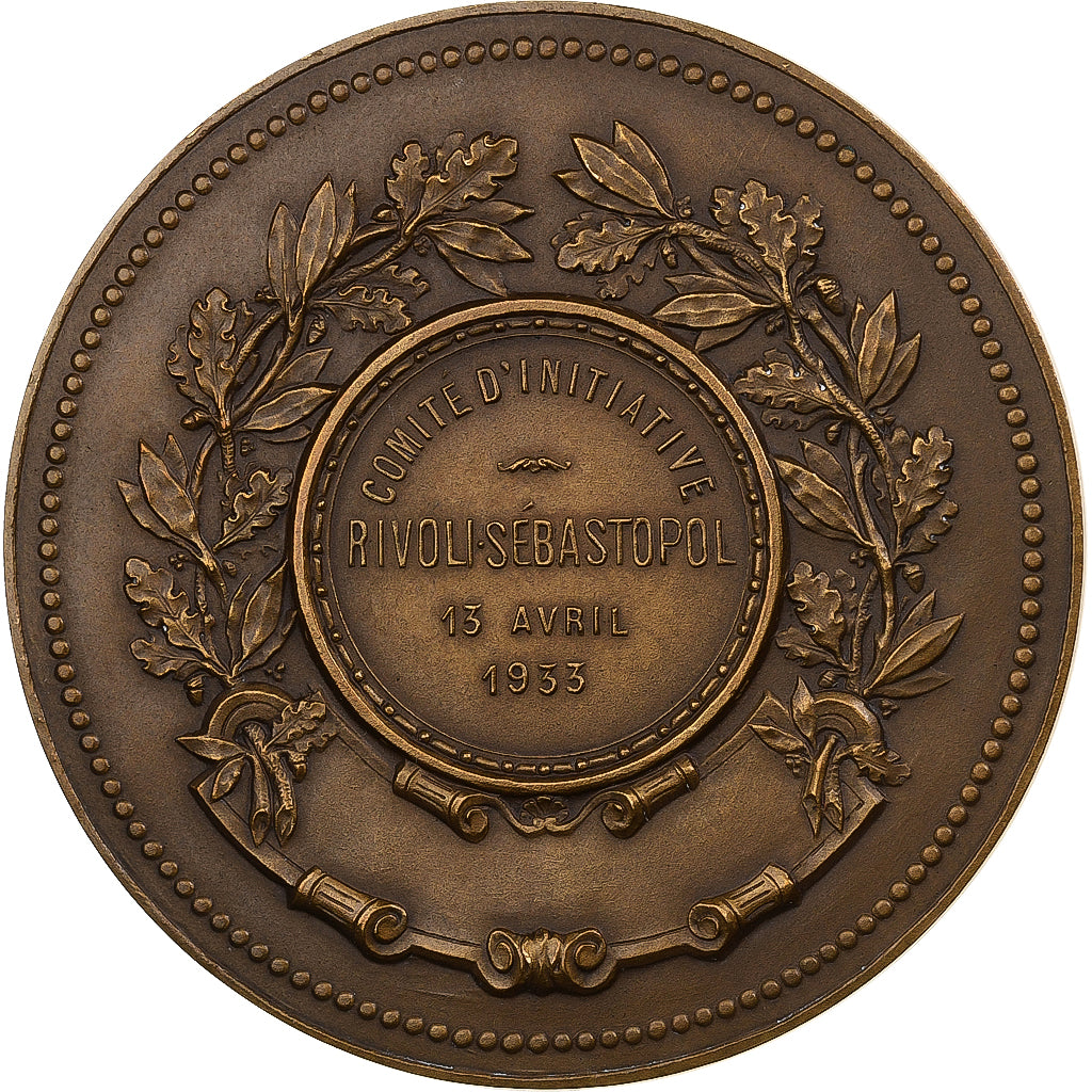 France, Médaille, Comité d'initiative, Rivoli-Sébastopol, 1933, Bronze, SUP