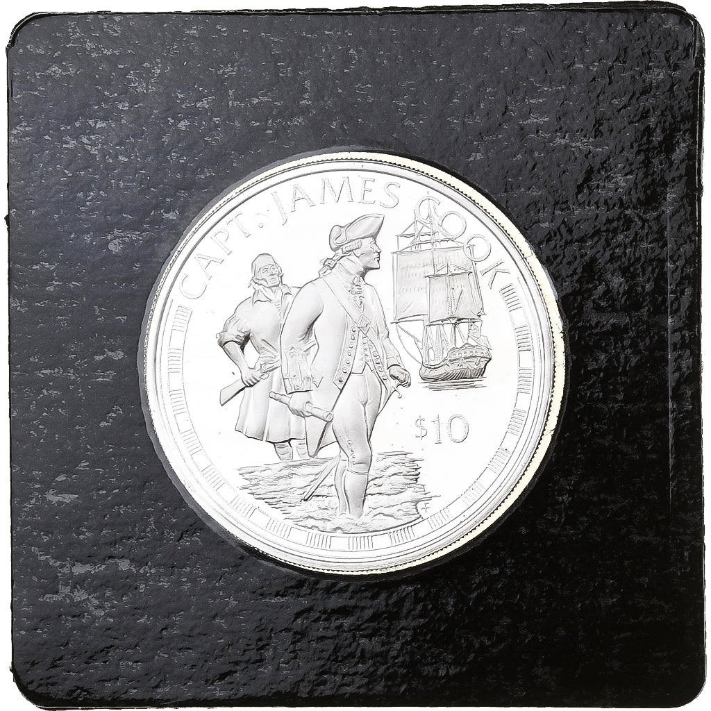 Cookinseln, Elizabeth II, 10 Dollars, Captain James Cook, 1994, Franklin Mint