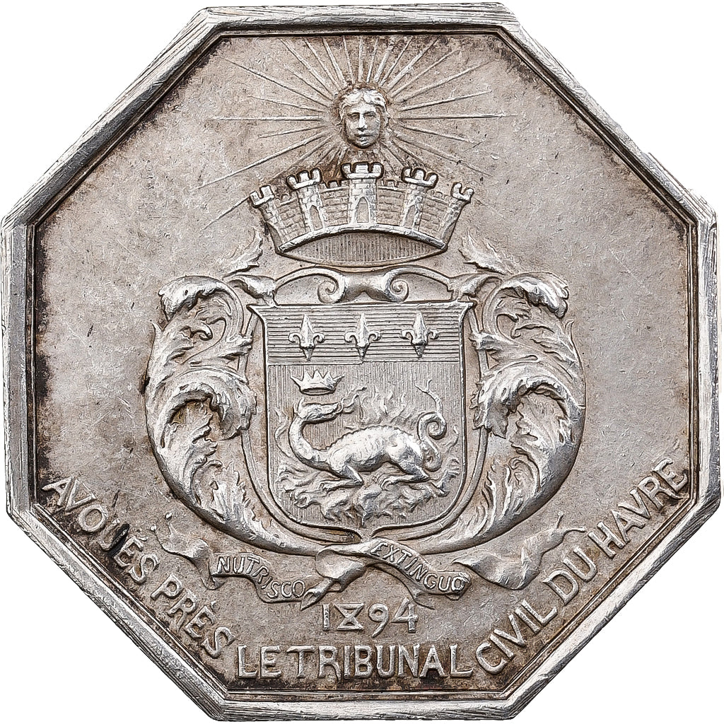 France, Jeton, Avoués près, le Tribunal civil du Havre, 1894, Argent, TTB+