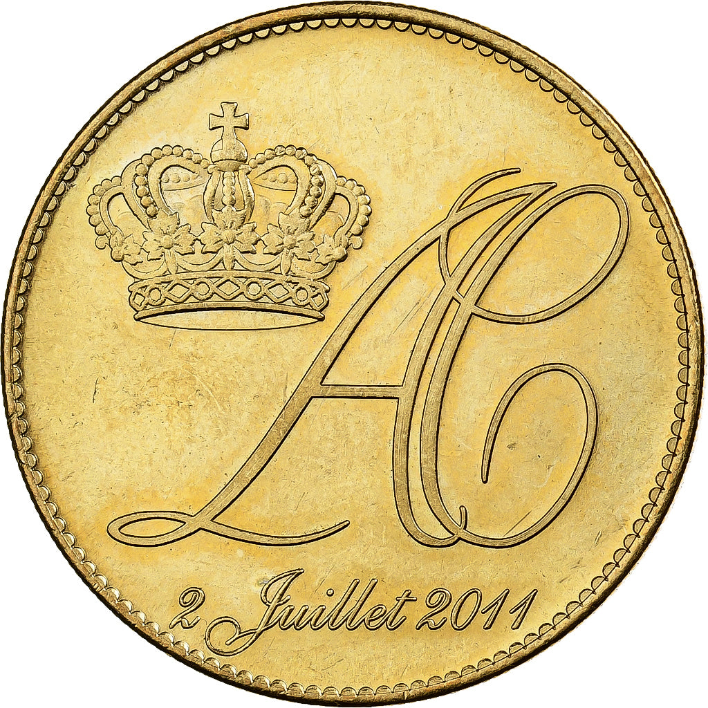 Monaco, medaglia, Mariage Princier, Albert et Charlène, 2011, Ottone, SPL