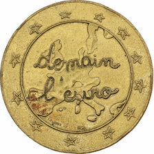 França, 1-1/2 Euro, Demain l'Euro, 1996, MDP, Latão, Cardot, AU(50-53)