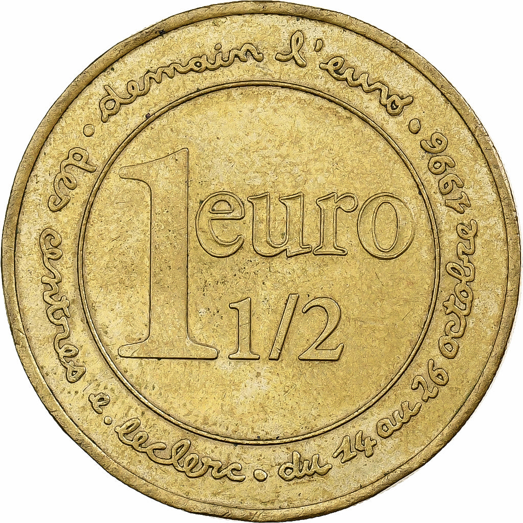 França, 1-1/2 Euro, Demain l'Euro, 1996, MDP, Latão, Cardot, AU(50-53)