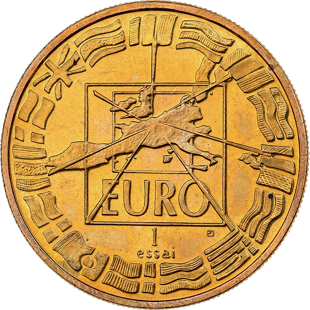 France, Euro, Charles de Gaulle, 1996, Bronze Florentin, Jimenez, Pattern