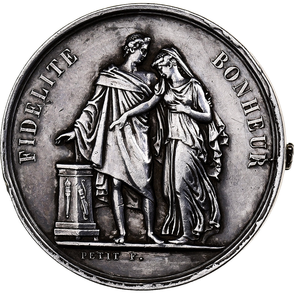 Frankreich, Medaille, Mariage, Fidélité Bonheur, Silber, Petit, VZ