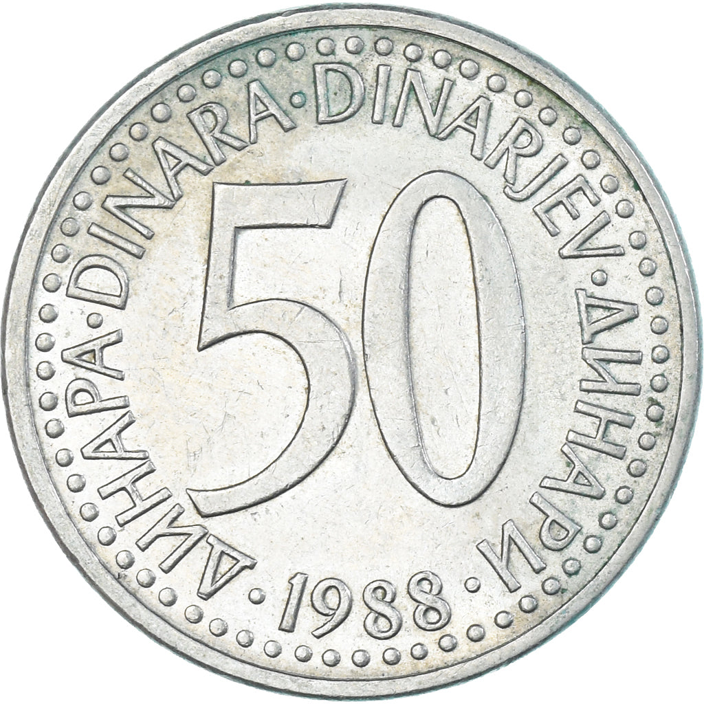 Monnaie, Yougoslavie, 50 Dinara, 1988