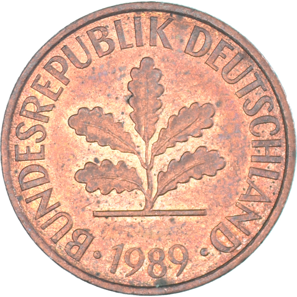 Moneta, Germania, 2 Pfennig, 1989