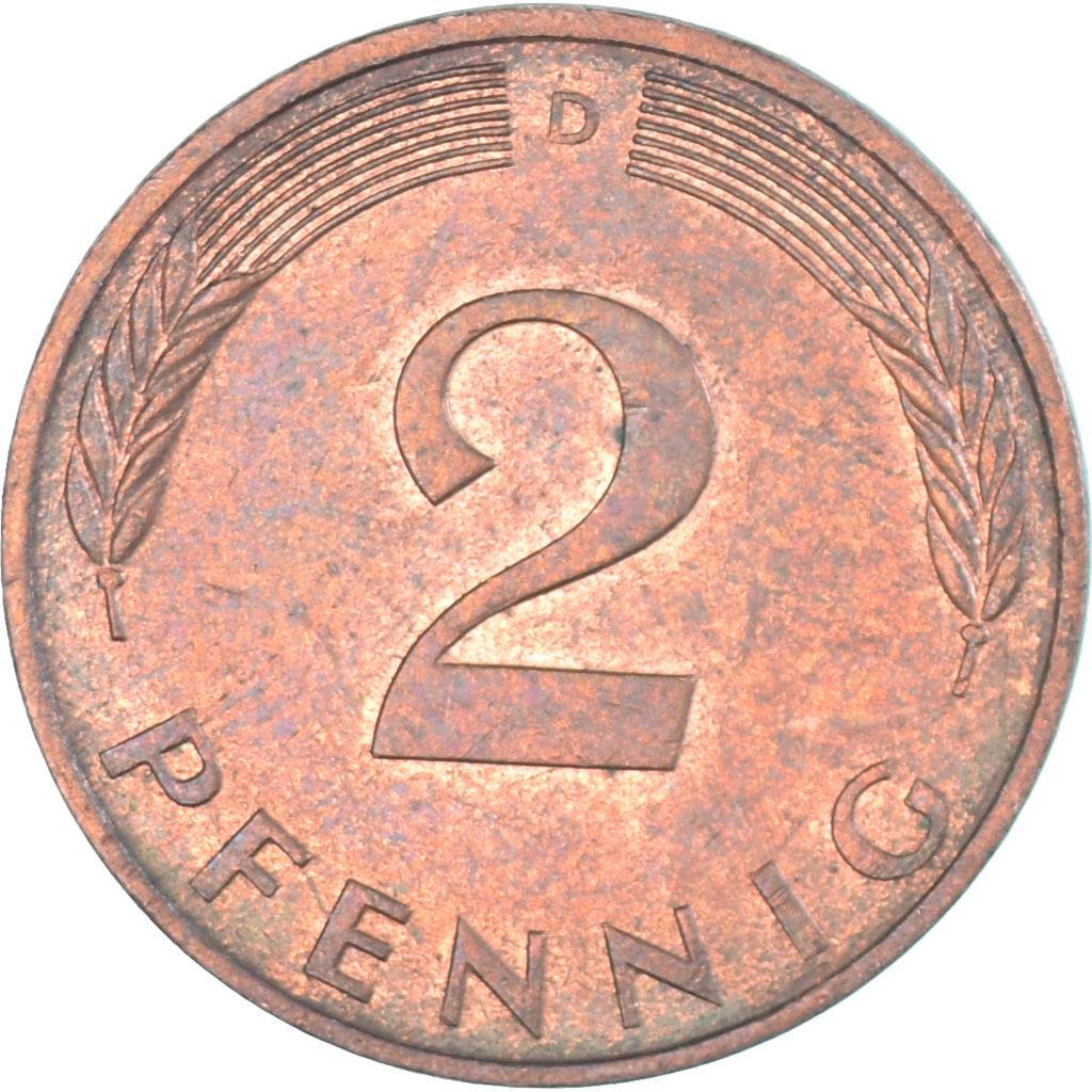 Moneta, Germania, 2 Pfennig, 1989