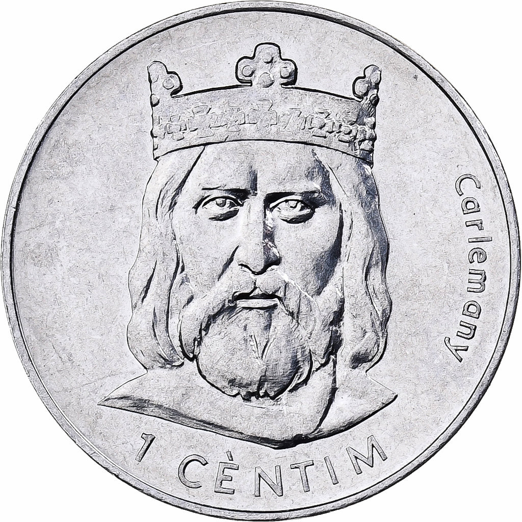 Andorra, Centim, Charlemagne, 2002, Kremnica, Aluminum, MS(63)