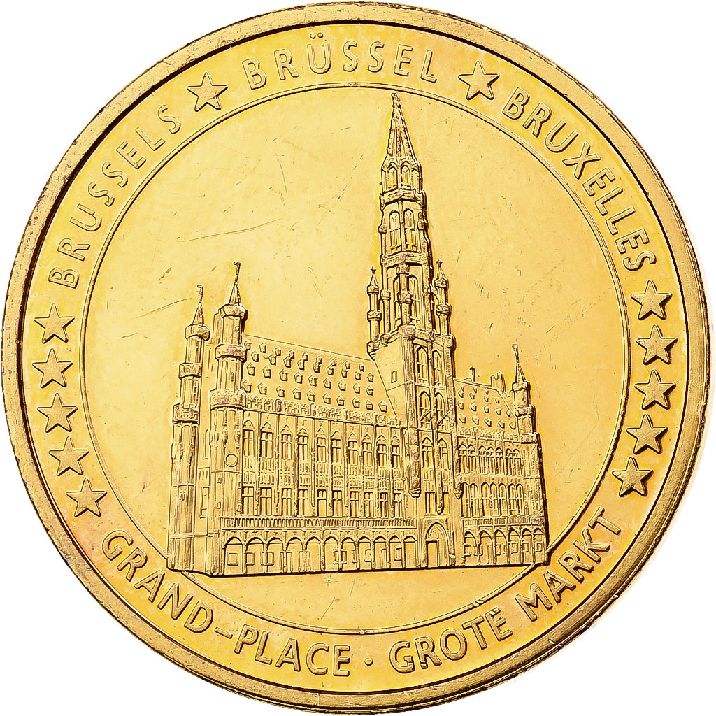 Belgium, Token, Europe, Brussels, Grand-Place, Gilt Bronze, MS(63)