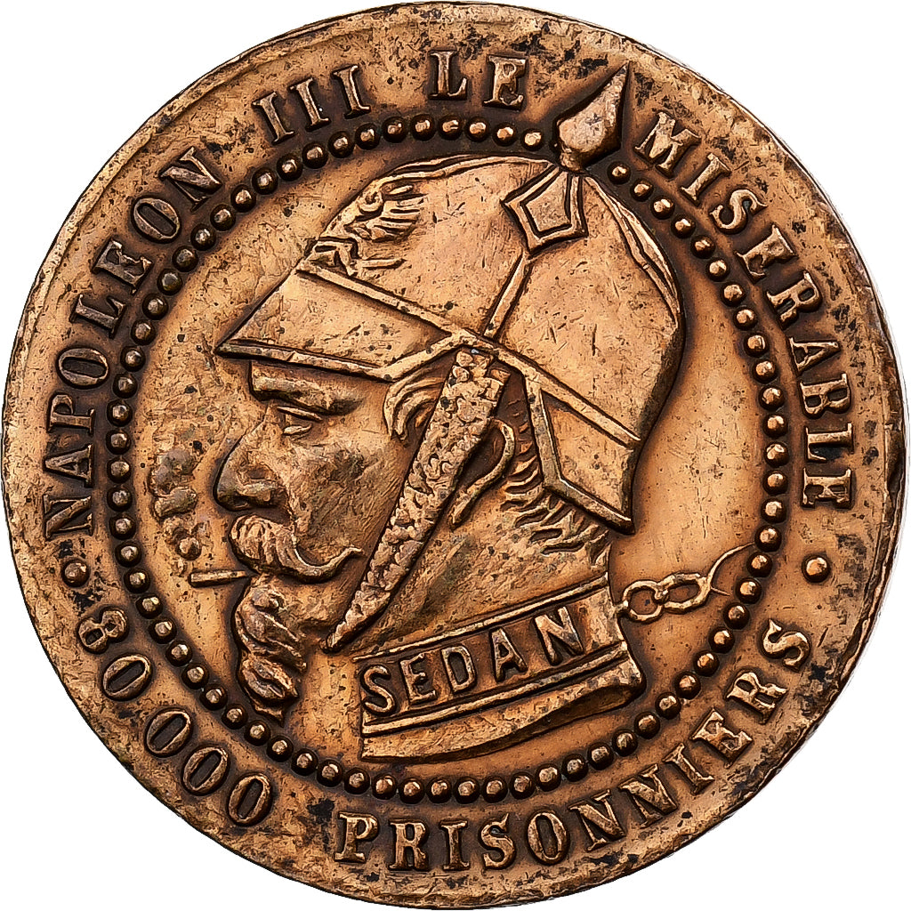 Francia, Monnaie satirique, Napoléon III, 1870, Bronzo, SPL-