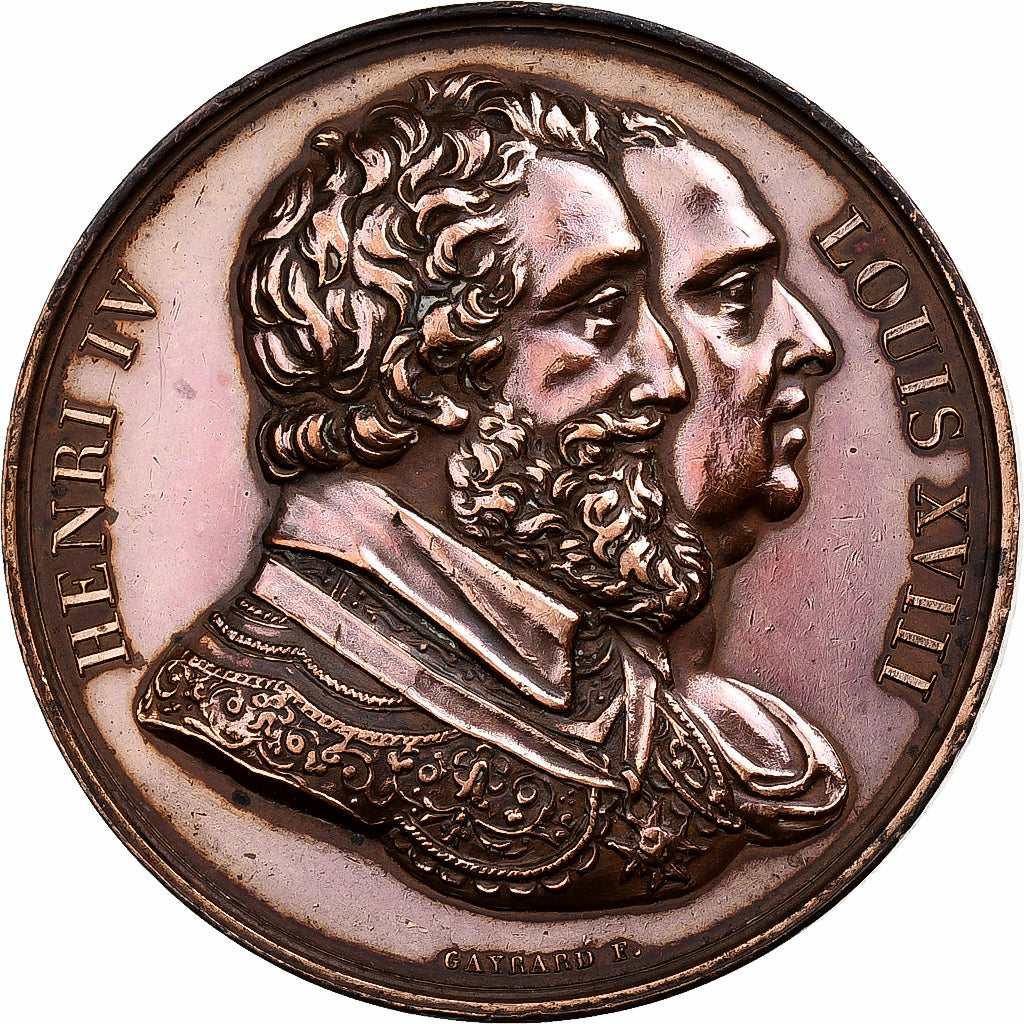 Francia, medaglia, Louis XVIII & Henri IV, Rétablissement de la Statue de Henri