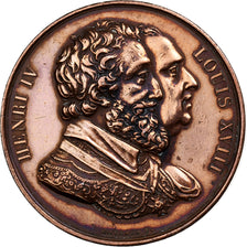 Francia, medalla, Louis XVIII & Henri IV, Rétablissement de la Statue de Henri