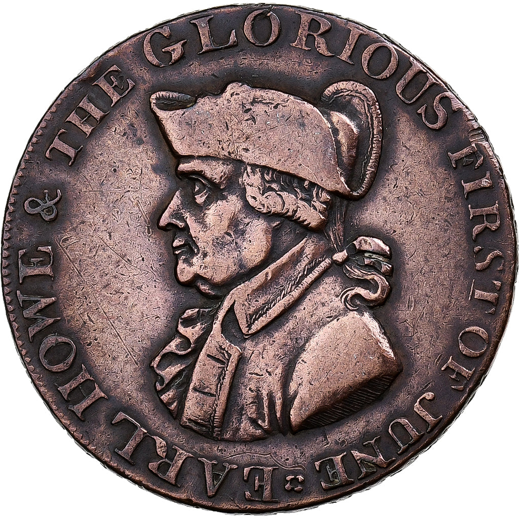 Great Britain, Token, Earl Howe, Glorious First of June, 1794, Copper, VF(30-35)