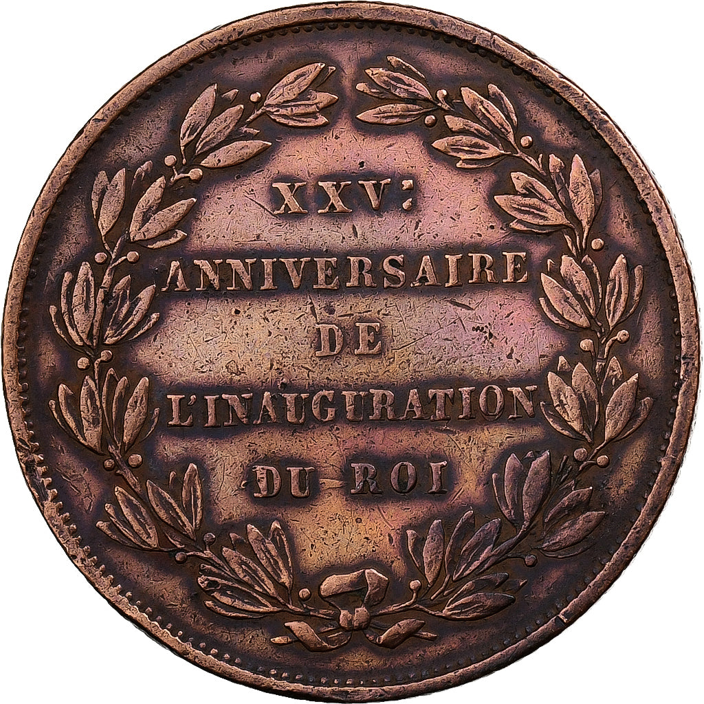 Belgium, Medal, 25 ans de l'intronisation de Léopold Ier, 1856, Copper
