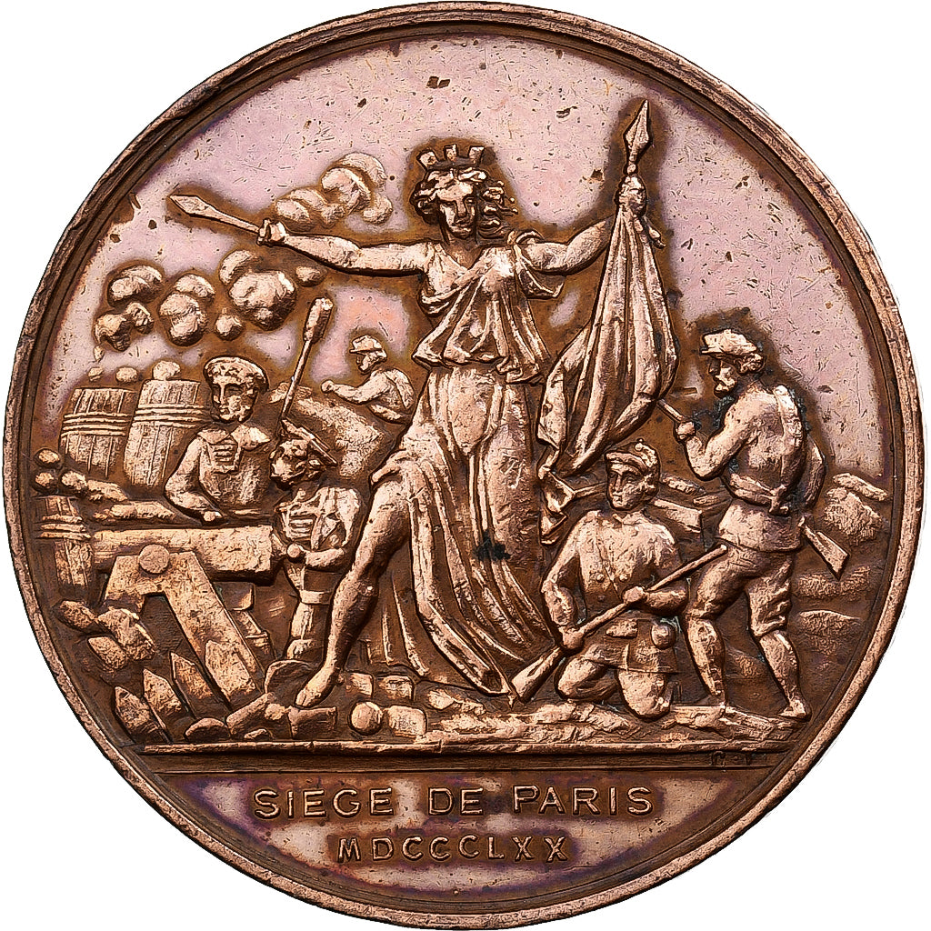 France, Attendance token, Siège de Paris, 1870, Copper, AU(50-53)