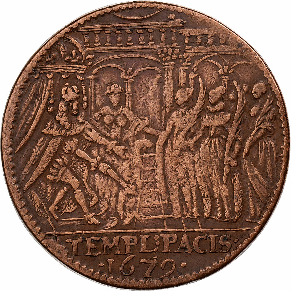 France, Nuremberg token, Louis XIV, Le Temple de la Paix, Nimègue, 1679