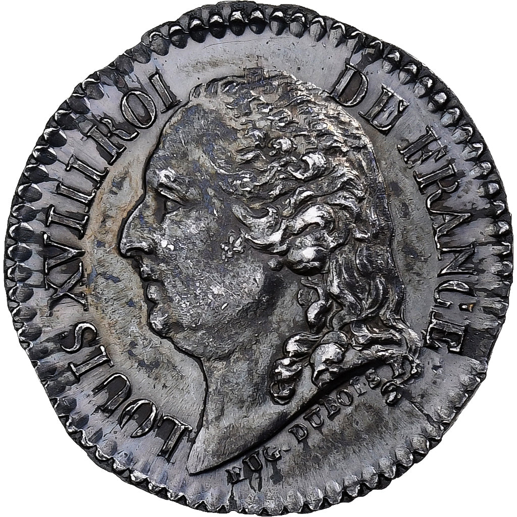 France, Quinaire, Louis XVIII & Henri IV, Silver, Dubois, AU(55-58)