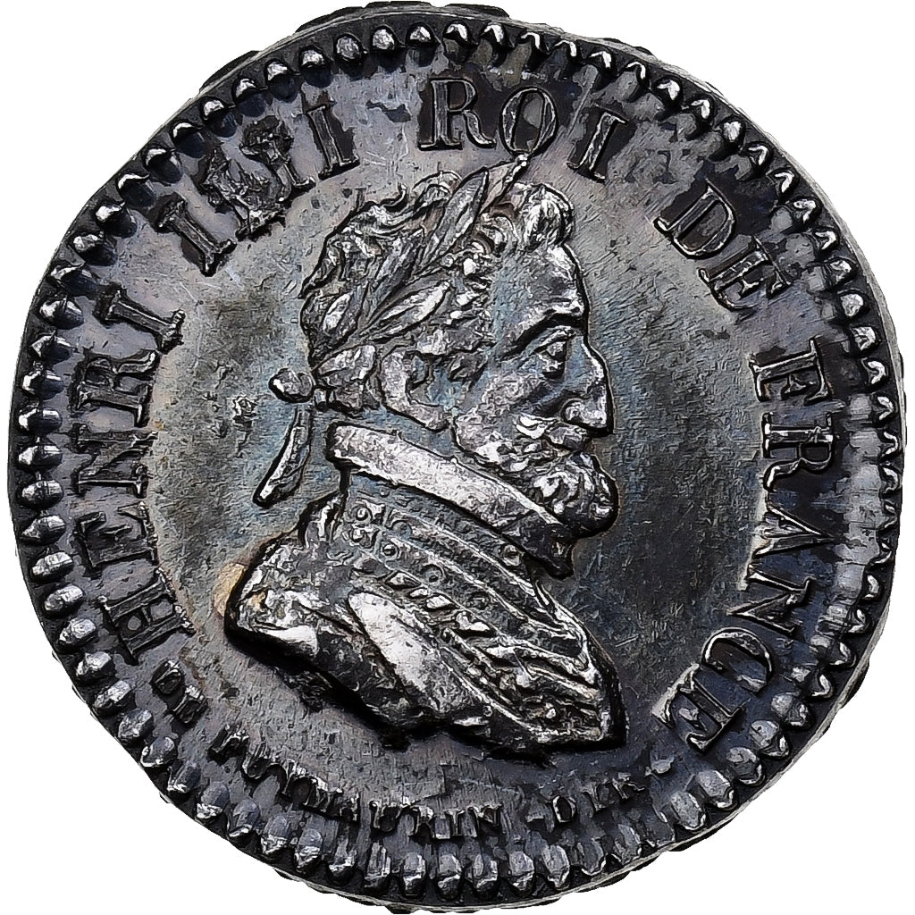 France, Quinaire, Louis XVIII & Henri IV, Silver, Dubois, AU(55-58)